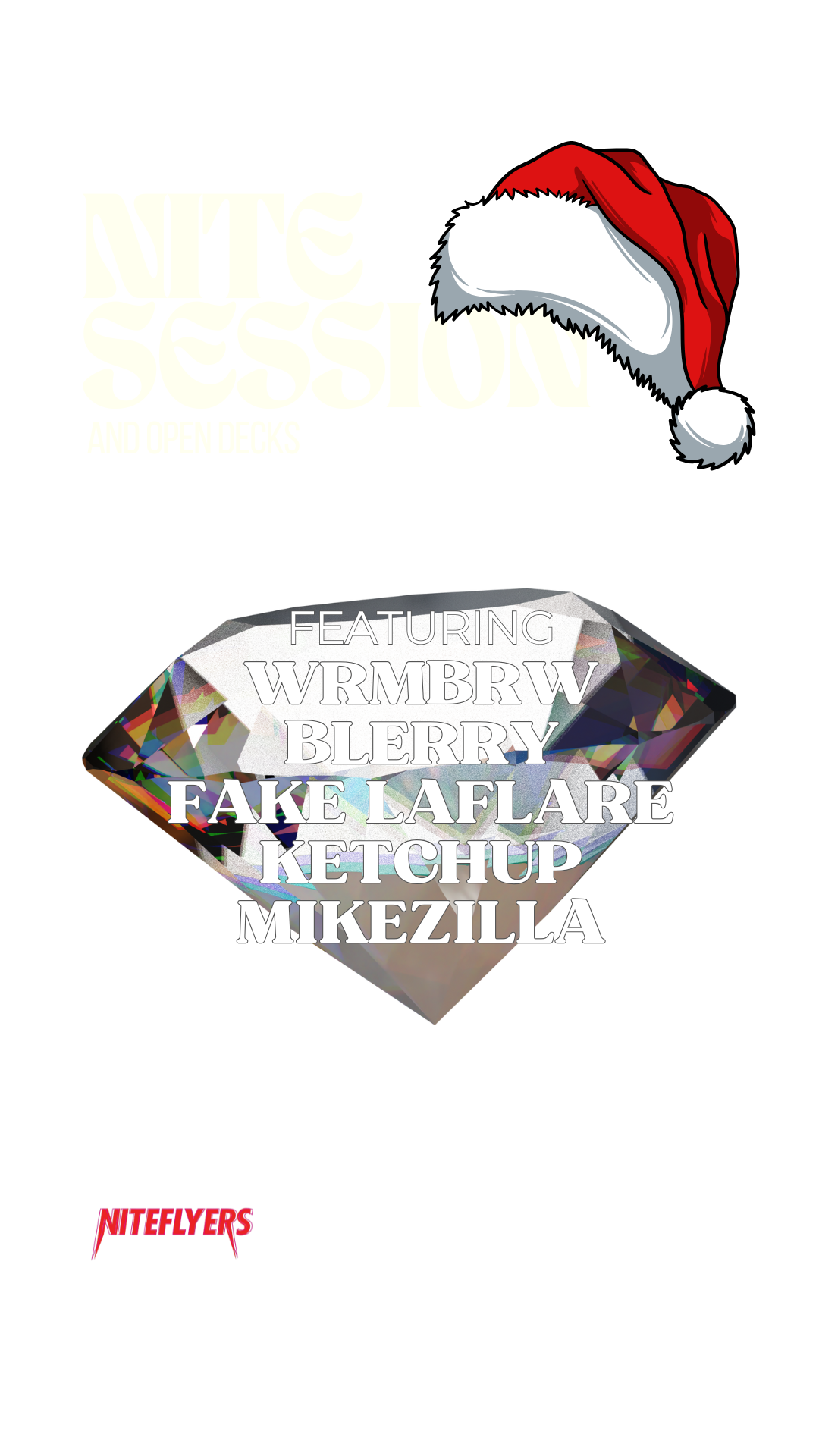 transparent poster with text only for Nite Session event